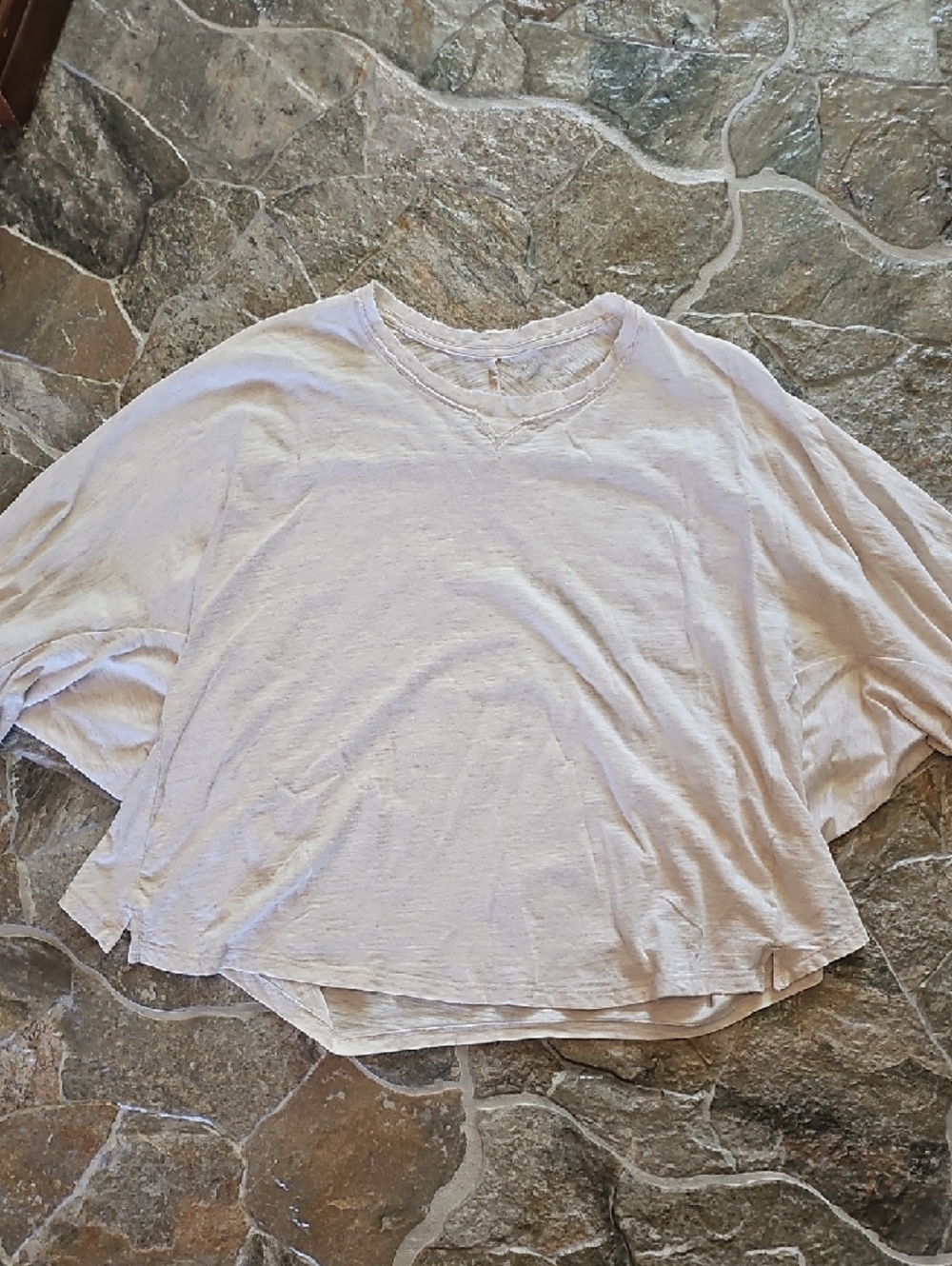 Casual Lightweight Tee Set — Pink and Oatmeal - Picture 2 of 3